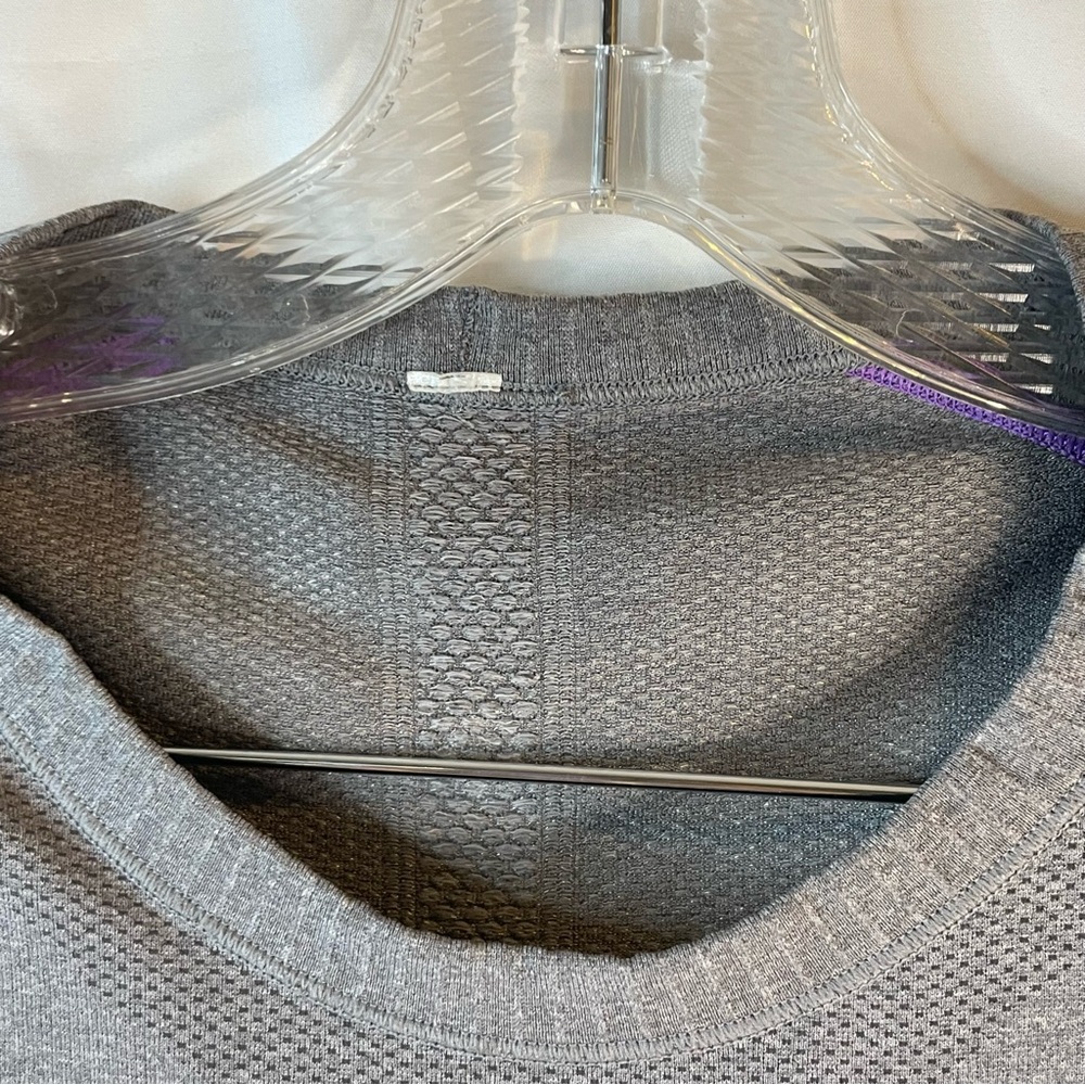 Grey and purple LULULEMON t shirt athletic shirt - Picture 8 of 12